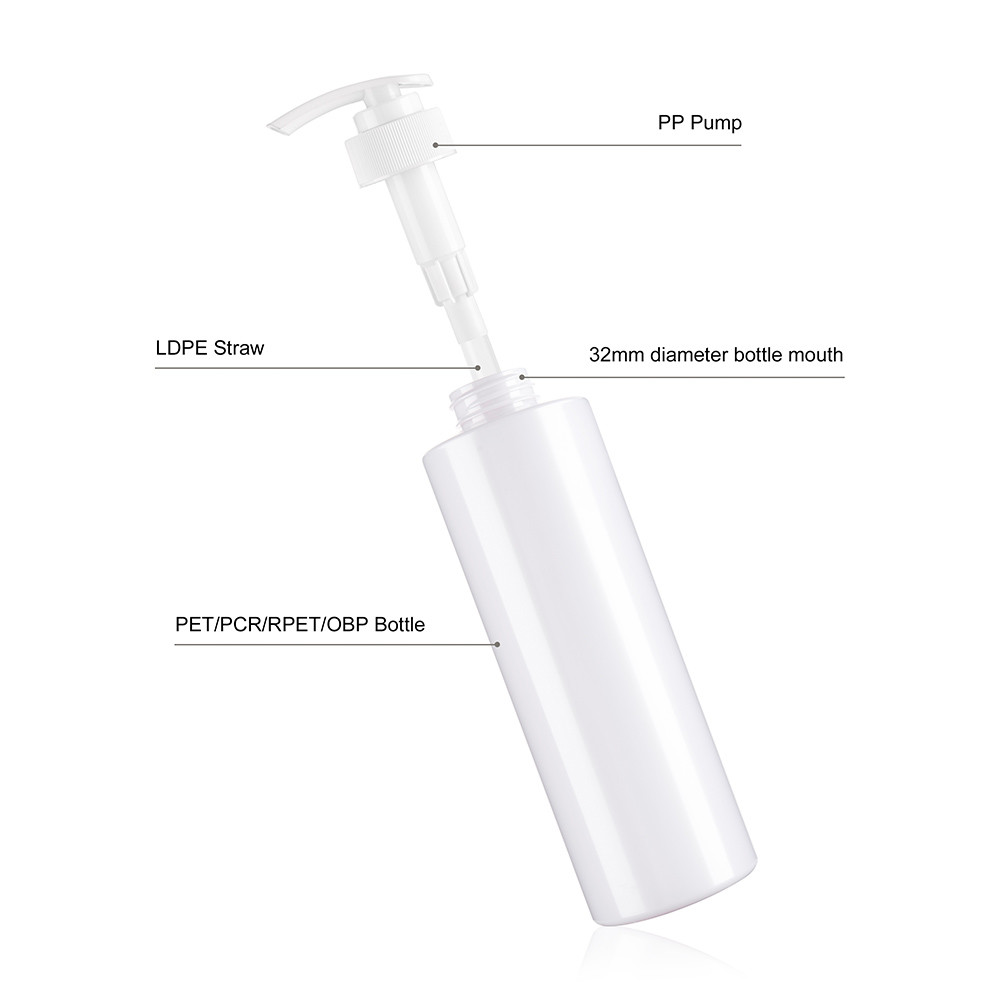 Decorative Plastic Shampoo Bottles With Pump Recyclable Material