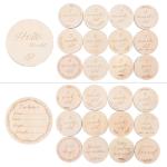 Wood Customize Baby Monthly Milestone Card Wooden Double Sided Laser Engrave