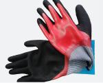 Polyester Sandy Nitrile Coated Gloves Black Nitrile Grip Work Gloves