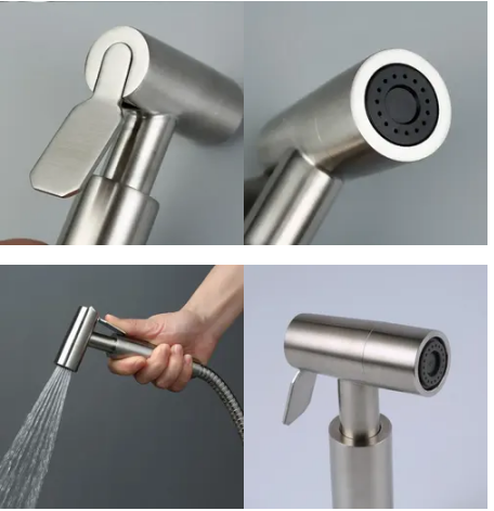 Stainless Steel Handheld Toilet Bidet Sprayer With Hand Douche Faucet Spray Gun