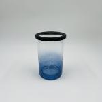 4pcs Glass Bathroom Accessories Set Ombre Blue Apothecary Head Crack Effect
