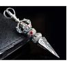 Buy cheap Men's Stelring Silver Wheat Chain Thai Silver Vintage Vajra Pestle Amulet Pendant Necklace(N6030809) from wholesalers