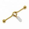 Buy cheap Fashion body piercing industrial barbell with milky white stone from wholesalers