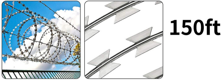 Cbt-65 Concertina Razor Barbed Wire Hot Dip Galvanized For Anti Piracy Security Fence