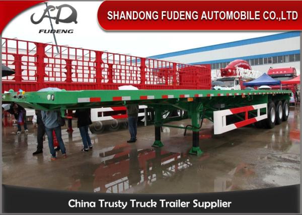 Buy cheap 40 Foot Flatbed Trailer, 40 Tons Flatbed Truck Trailer With Twist Lock from wholesalers