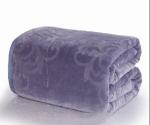 Solid Color Embossed Flannel Throw Blanket For Home / Hotel / Hospital Anti -
