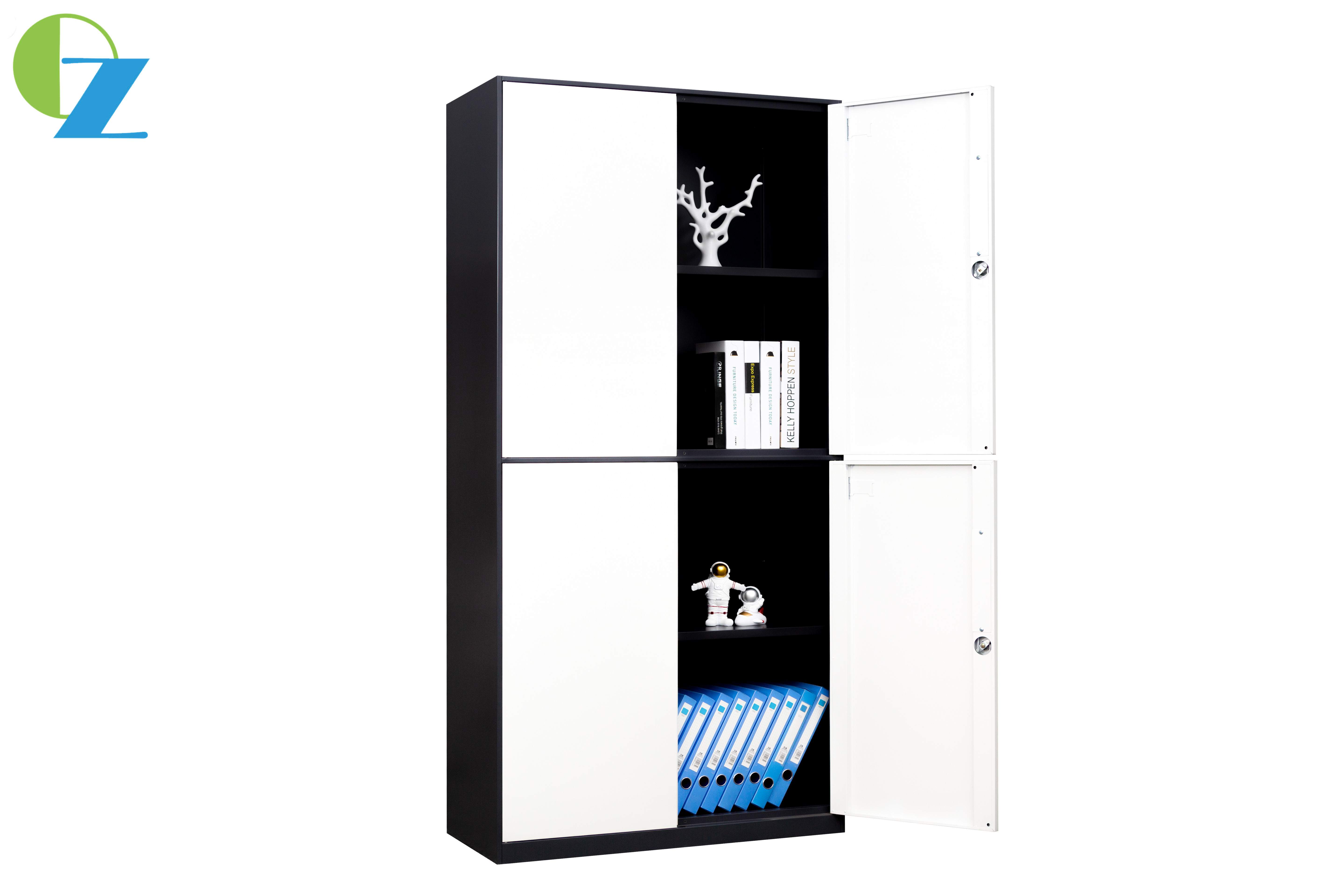 Powder Coating Swing Door Steel Office Cupboard Knock Down Structure