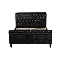 Buy cheap Luxury Silver Black Fabric Crushed Velvet Sleigh Bed Frame Double King Size product
