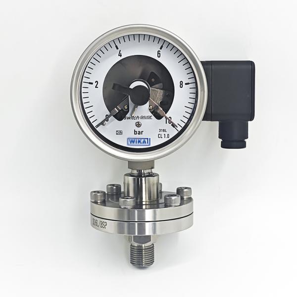 PGT23.100 Stainless Steel Manometer Diaphragm Seal Pressure Gauge With 1.0%FS Accuracy