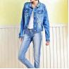 Buy cheap Fancy Embroidery Jeans Coat For Women , Stretch Ladies Blue Denim Jacket from wholesalers