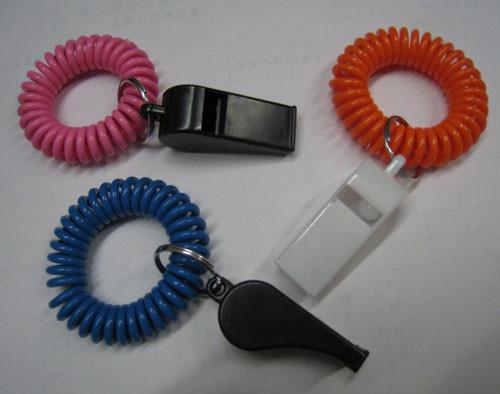 Buy cheap Wrist Coil Strap Spiral Key Holder W/Promotional Plastic Whistle from wholesalers