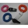 Buy cheap Wrist Coil Strap Spiral Key Holder W/Promotional Plastic Whistle from wholesalers