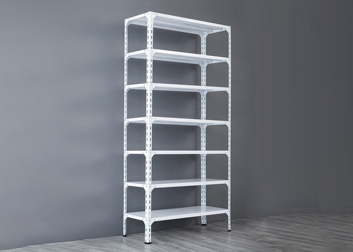 Multilayer 60kg / Layer Slotted Angle Shelf Galvanised Steel Edge Curl