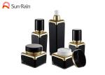 Black Square Acrylic Jars For Cosmetics Luxury Cream Packaging 30ml 50ml SR2366