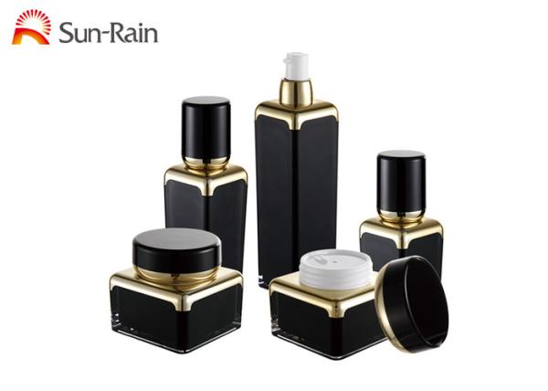 Buy cheap Black Square Acrylic Jars For Cosmetics Luxury Cream Packaging 30ml 50ml SR2366 from wholesalers