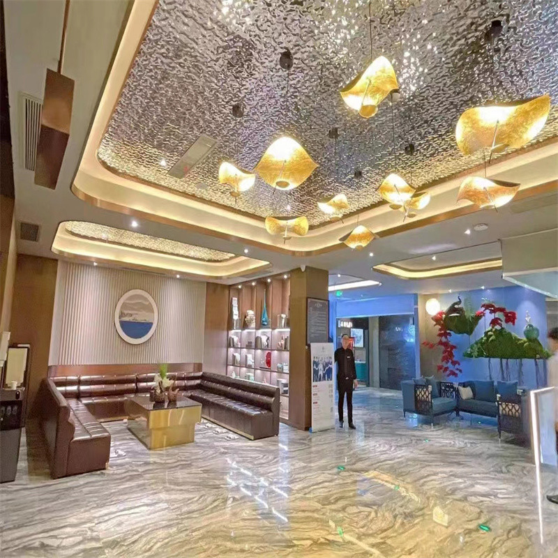 Embossed Textured Stainless Steel Water Ripple Sheet For Ceiling Decorative