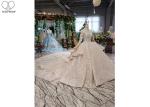 Irregular Ladies Bridal Dress , Beaded Ball Gown Wedding Dress Two Layer