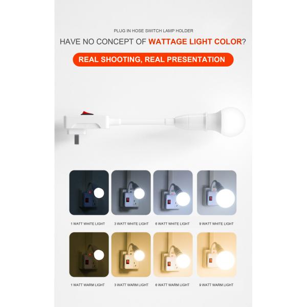 Button Switch LED Energy-saving Light Bulb Bedside Wall Lamp for Bedroom AC220V Lighting