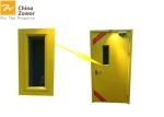 45mm Yellow Color Single Leaf FD60 Steel Fire Door With Glass Window Size 48'