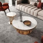 Round Marble Combination Coffee Table No Drawer For Living Room
