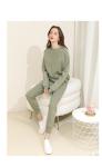 Long Sleeve Casual Jogging Suits Autumn Spring Solid Color Round Neck