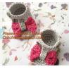 Buy cheap Slippers Baby crochet shoes crochet Cotton Crochet monkey Slippers Houseshoes pink green from wholesalers