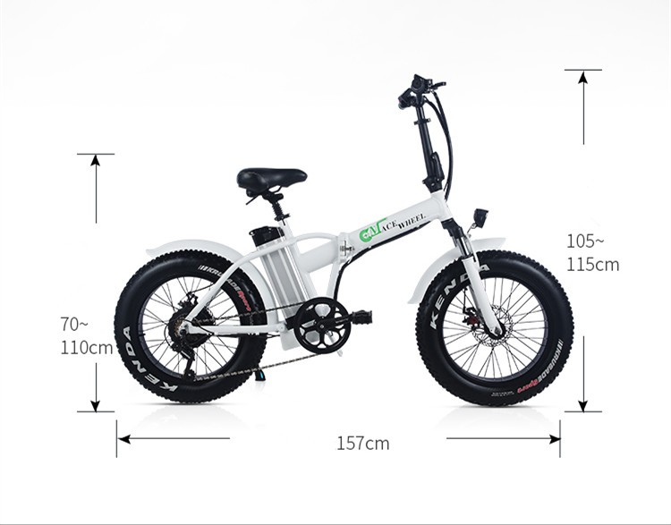 500W Motor Fat Electric Bike Foldable with 48V 15AH Lithium Battery and 20" Wheel Size