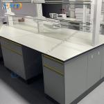 Customized Number of Drawers and Handles Steel Lab Island Bench for Educational