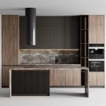 Modern Light Luxury Custom Kitchen Cabinet With Stainless Steel Stove Integratio