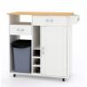 Buy cheap Food Preparation White Kitchen Island With Granite Top Cooking Station Island from wholesalers