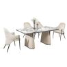 Buy cheap Rectangle Marble Top Black SS Steel Furniture Dining Table from wholesalers