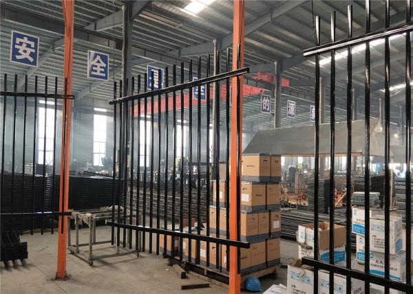 Buy cheap Pressed Picket Crimped Spear Top Garrison Fence Panels Stain Black Powder Coated 1.8mx2.35m from wholesalers