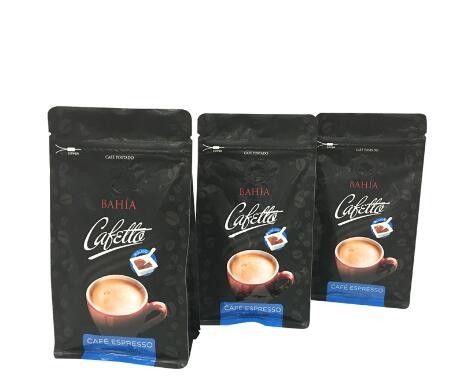 2017 new products plastic packaging coffee bean bags/zipper pouch for coffee/eight side sealed bags