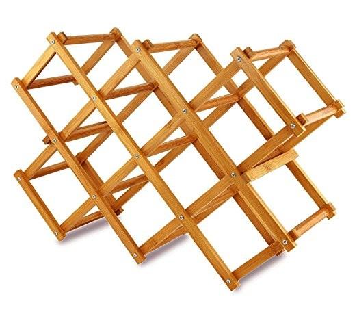 Buy cheap Novelty portable folding wooden bamboo display red wine bottle rack from wholesalers