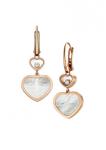 Ladies Chopard Jewelry Happy Gold Heart Earrings 18K With Natural Diamonds Stone