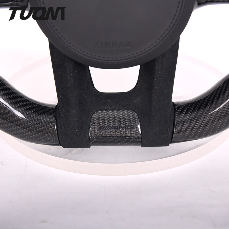 LED Mercedes Car Carbon Fiber Steering Wheel W204 Amg Benz Perforated Leather
