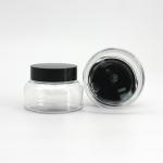 PET 110ml 3.71oz Bath Salt Plastic Jar Black Screw Cap