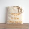 Buy cheap Veggie tote bag - cotton bag with sexy veggie text in gold - shopping bag, vegetable bag, from wholesalers