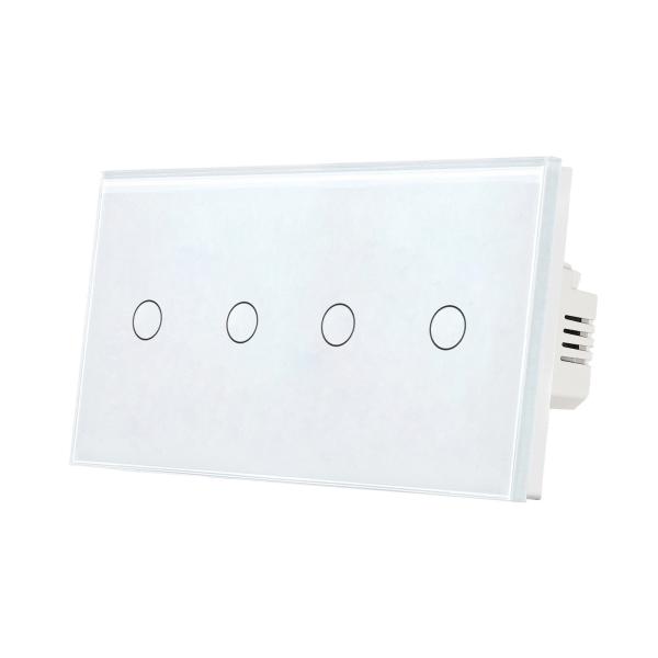 Buy cheap EU/UK 157*86mm Compact Touch Switch 4Gang Push Button Wall Switch Suitable For Round Installation Box from wholesalers