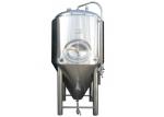 Stainless Steel Cooling Jacket Conical Beer Fermenter , Beer Fermentation Tank