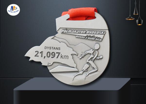 Buy cheap Smooth Back Custom Sports Medals / Running Race Medals With Woven Ribbon No Colors Filled from wholesalers