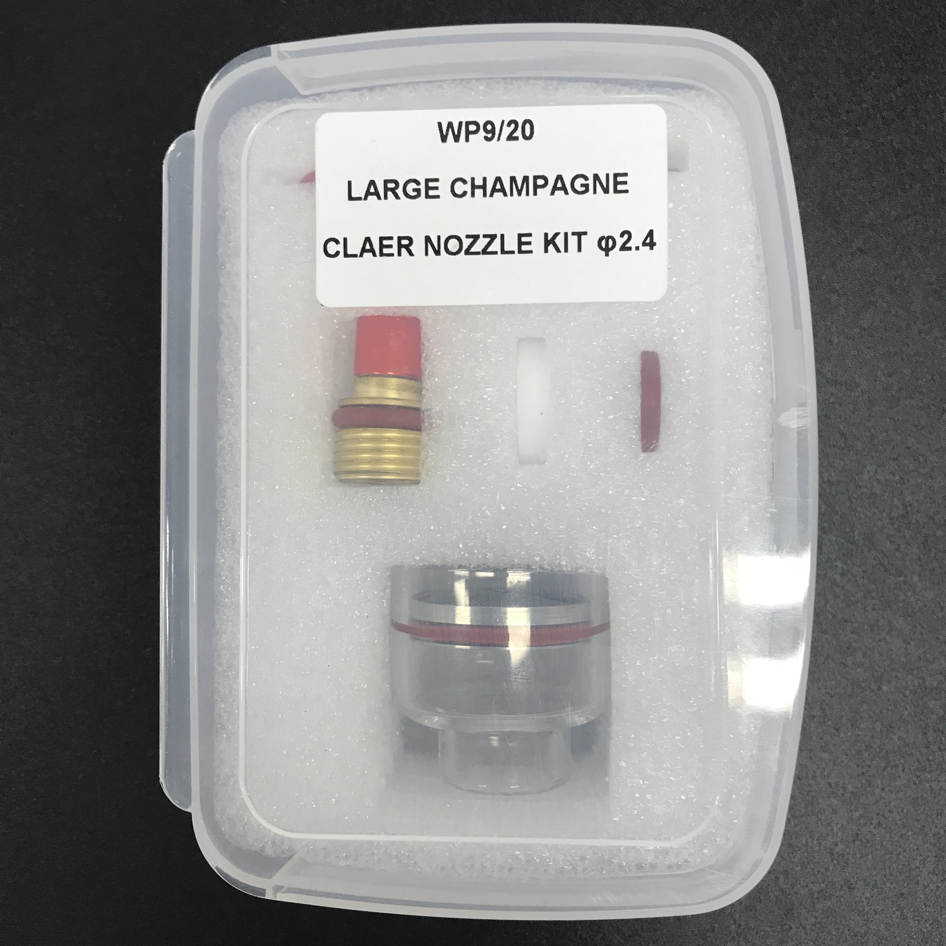 WP-9/20 Large Champagne Clear Quartz Nozzle Kit for 2.4mm Tig Welding Accessories