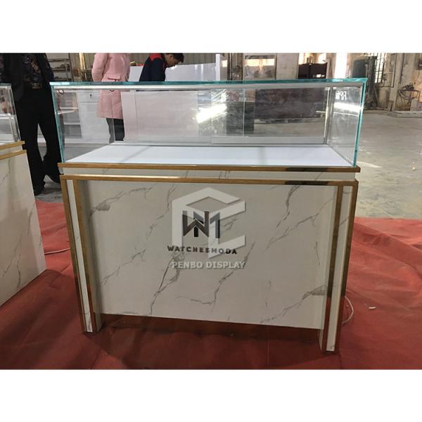 Buy cheap 304 Stainless Steel Jewelry Shop Furniture White Golden Color from wholesalers