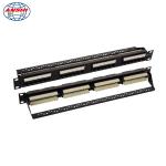 19" 110 IDC UTP Unshielded Rack Mount Patch Panel 24 Port Cat5e With Cable