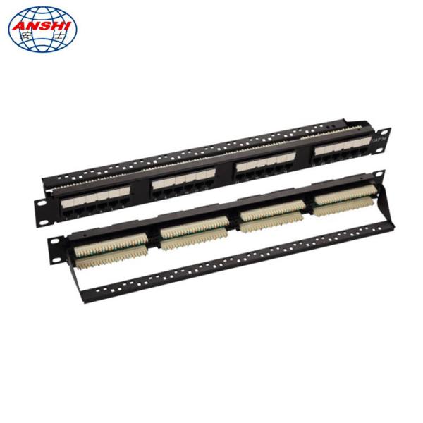 Buy cheap 19" 110 IDC UTP Unshielded Rack Mount Patch Panel 24 Port Cat5e With Cable Management from wholesalers