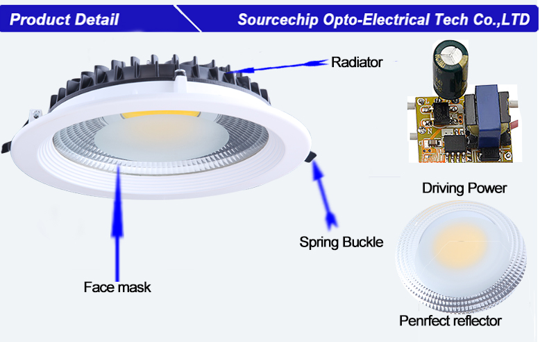 Supply 18W COB recessed LED downlight