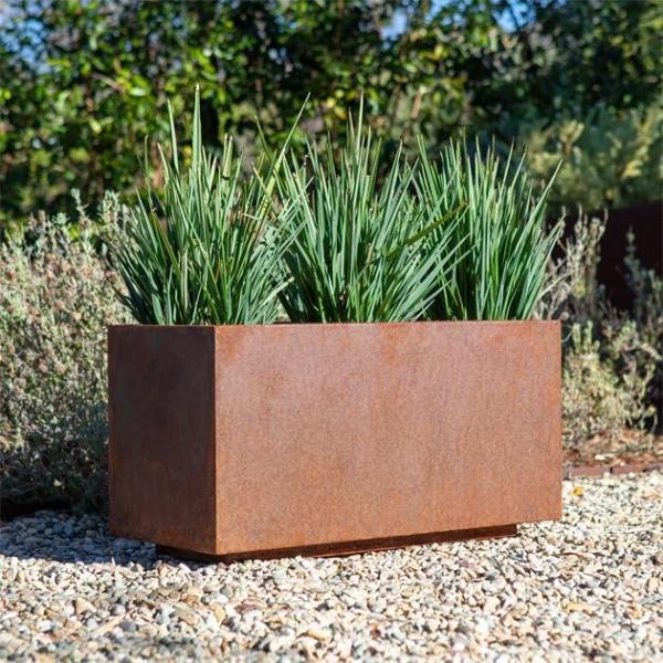 Buy cheap Modern Garden Pots Metal Long Trough Box Corten Steel Rectangle Planter from wholesalers