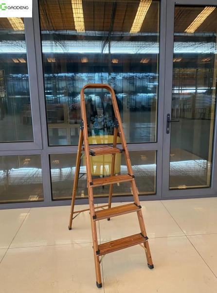 Buy cheap 1.1mm Wooden Aluminum Ladder 250mm Pedal 2-9 Steps from wholesalers