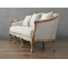Buy cheap Antique french louis wooden frame sofa linen fabric french style sofa classic upholstered three seat sofa from wholesalers