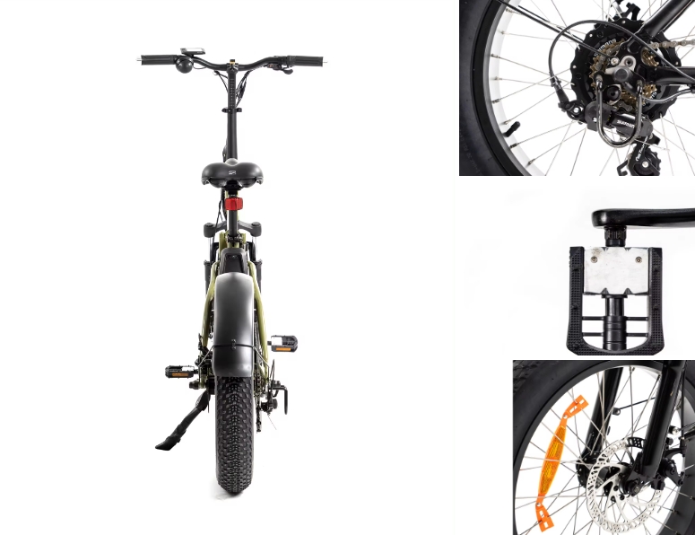20 Inch Fat Tire Electric City Bike 48V 13Ah Lithium Battery 7 Speed Foldable Ebike 48V 500W